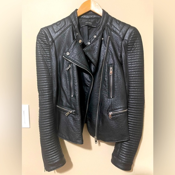 Zara Basic Faux Leather Jacket XS - Picture 2 of 7